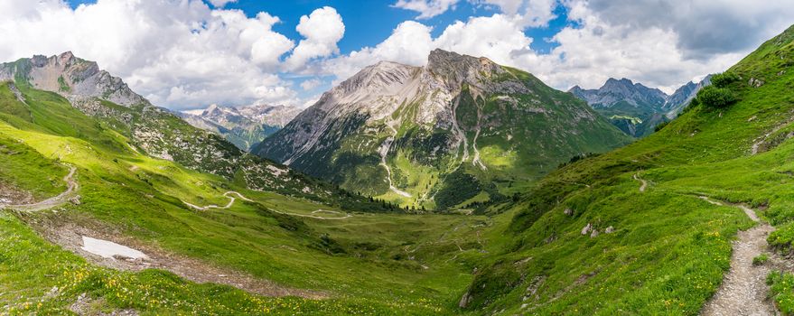 Fantastic hike in the Lechquellen Mountains in Vorarlberg Austria near Lech, Warth, Bludenz