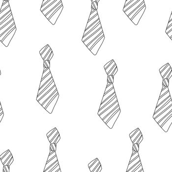 Line Tie icon isolated seamless pattern on white background. Necktie and neckcloth symbol. outline concept. illustration