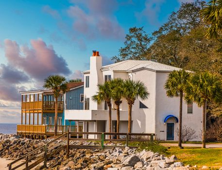 A beautiful White Stucco Beach Home on the coast of Georgia