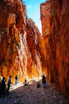 The iconic Standley Chasm and its fascinating rock formations in MacDonnell Ranges National Park, near Alice Springs in the Northern Territory, Australia