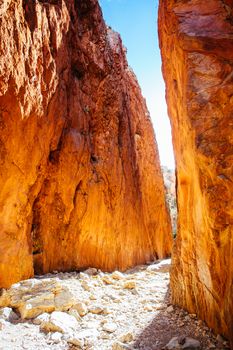 The iconic Standley Chasm and its fascinating rock formations in MacDonnell Ranges National Park, near Alice Springs in the Northern Territory, Australia