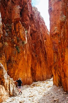 The iconic Standley Chasm and its fascinating rock formations in MacDonnell Ranges National Park, near Alice Springs in the Northern Territory, Australia