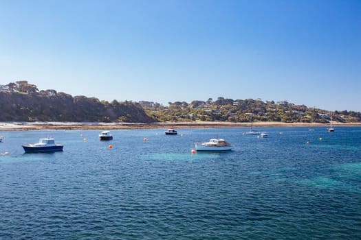 Flinders back beach and pier on a hot summer's afternoon in the Mornington Peninsula, Victoria, Australia