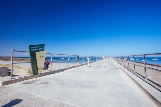 Flinders back beach and pier on a hot summer's afternoon in the Mornington Peninsula, Victoria, Australia