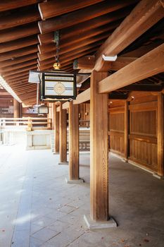 Tokyo, Japan - May 11 2019: Meji-jingu Gyoen and Shrine is a popular tourist attraction in Tokyo near Harajuku in Tokyo, Japan