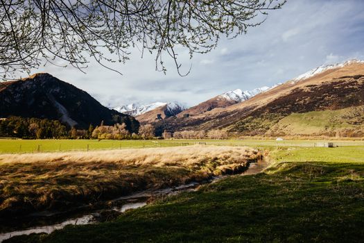 Stunning mountain landscape in an area known as 'Middle Earth' between Paradise and Glenorchy in New Zealand