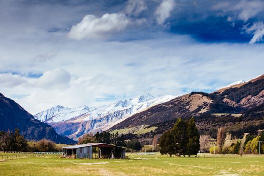 Stunning mountain landscape in an area known as 'Middle Earth' between Paradise and Glenorchy in New Zealand