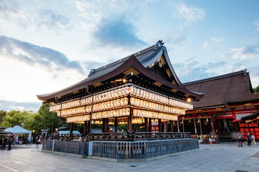 Kyoto, Japan - May 16 2019: Maidono at Yasaka-Jinja Shrine in Kyoto, Japan