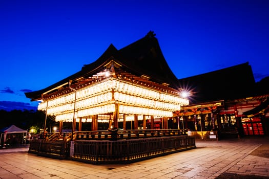 Kyoto, Japan - May 16 2019: Maidono at Yasaka-Jinja Shrine in Kyoto, Japan