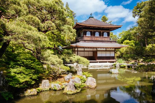 The stunning architecture and gardens at Silver Pavillion Ginkakuji temple in Kyoto, Japan