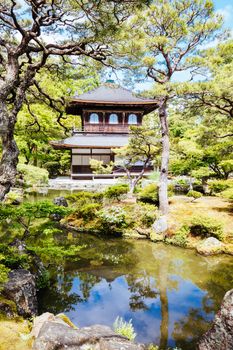 The stunning architecture and gardens at Silver Pavillion Ginkakuji temple in Kyoto, Japan