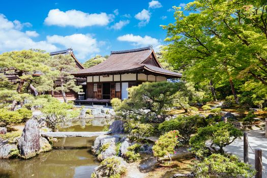 The stunning architecture and gardens at Silver Pavillion Ginkakuji temple in Kyoto, Japan