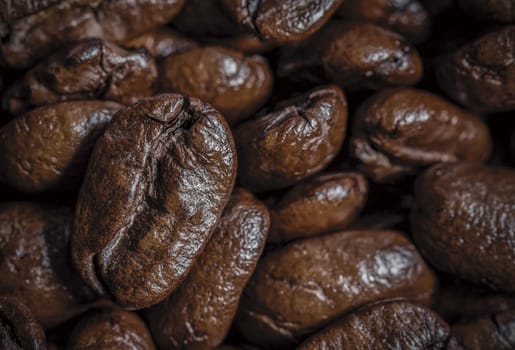 Macro coffee beans texture background