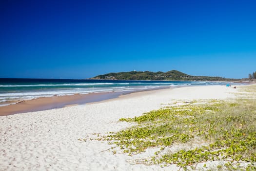 A general view of Belongi Beach in Byron Bay, New South Wales, Australia.