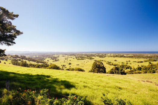 View from St Helena Lookout on a clear day towards Byron Bay in NSW Australia