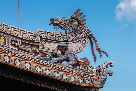 Palace detail within the UNESCO World Heritage site of Imperial Palace and Citadel in Hue, Vietnam