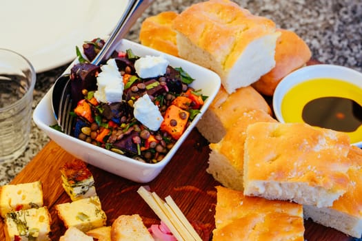 A farmers platter of organic gorwn food in country Victoria, Australia