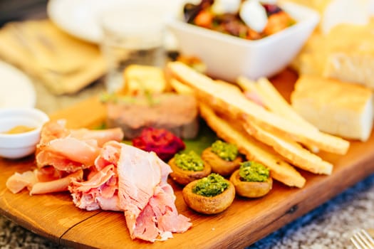 A farmers platter of organic gorwn food in country Victoria, Australia