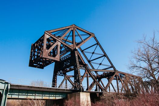 Old Railway Bridge crossing the Red River in Winnipeg Canada