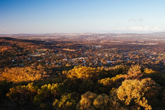 A winter's sunset over the gold mining town of Maldon in Victoria, Australia