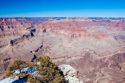 Daytime stunning views in winter around Grandview Point in Grand Canyon, Arizona, USA