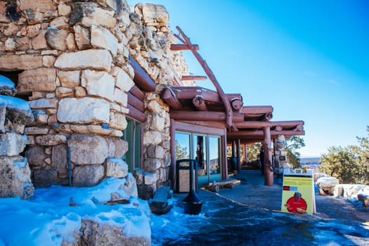 Grand Canyon, USA - February 1st 2013: Hermit's Rest during winter at the Grand Canyon in Arizona, USA