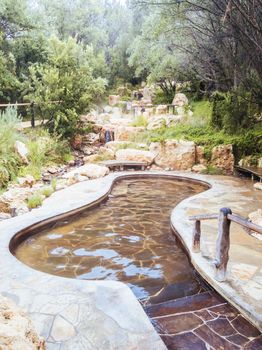 Fingal, Australia - February 15 2020: Peninsula Hot Springs on the Mornington Peninsula in Victoria, Australia