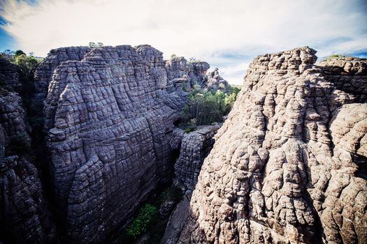 The famous Grampians Grand Canyon. Accessible on the Wonderland hike to the Pinnacle Lookout near Halls Gap in Victoria, Australia