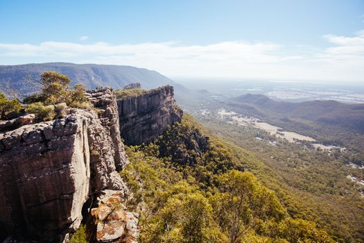 Iconic views from Pinnacle Lookout over Halls Gap and surrounds on the Wonderland hike loop in Victoria, Australia