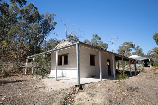 Mackenzie River picnic area and remnants of cottages in Zumsteins historic area in Grampians National Park in Victoria Australia