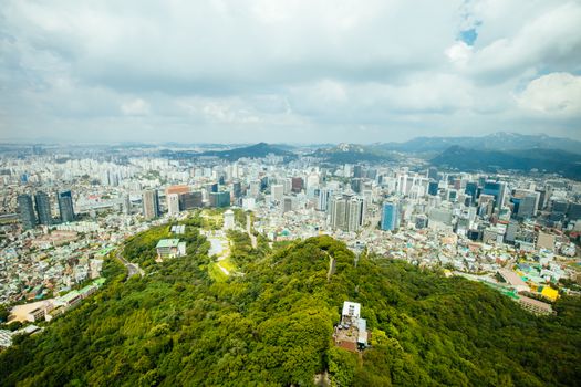 A view from Namsan Tower in Namsan Park in Seoul, South Korea