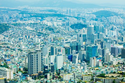 A view from Namsan Tower in Namsan Park in Seoul, South Korea