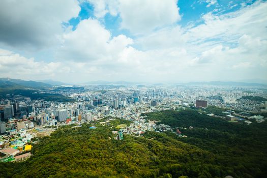 A view from Namsan Tower in Namsan Park in Seoul, South Korea