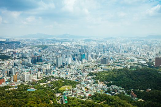 A view from Namsan Tower in Namsan Park in Seoul, South Korea