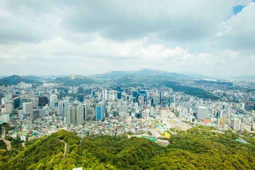 A view from Namsan Tower in Namsan Park in Seoul, South Korea