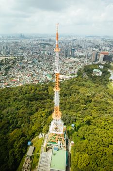 SEOUL, SOUTH KOREA - AUGUST 25, 2018: A view from Namsan Tower in Namsan Park in Seoul, South Korea