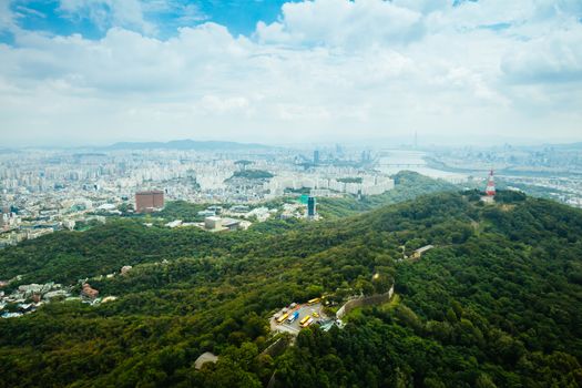 A view from Namsan Tower in Namsan Park in Seoul, South Korea