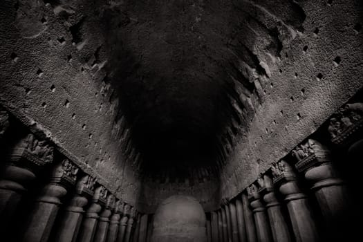 Kanheri Caves exist within Sanjay Gandhi National Park in northern Mumbai in India