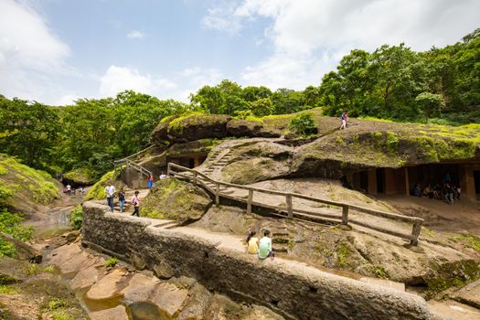 Kanheri Caves exist within Sanjay Gandhi National Park in northern Mumbai in India