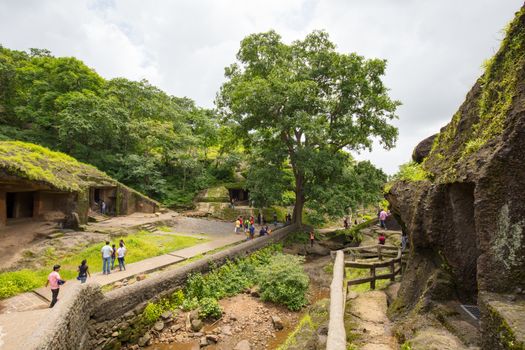 Kanheri Caves exist within Sanjay Gandhi National Park in northern Mumbai in India