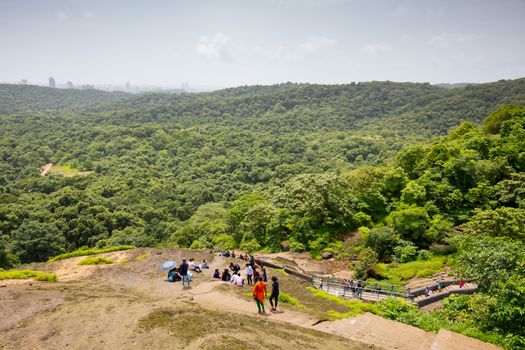 MUMBAI, INDIA - August 6 2017: Kanheri Caves exist within Sanjay Gandhi National Park in northern Mumbai in India