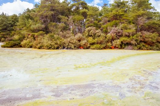 Wai-O-Tapu Geothermal Wonderland near Rotorua in New Zealand