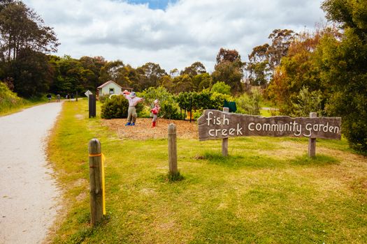 Fish Creek, Australia - November 11, 2018: Buildings in the town of Fish Creek near Wilsons Promontory in Victoria, Australia