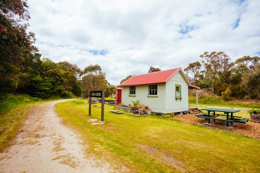 Fish Creek, Australia - November 11, 2018: Buildings in the town of Fish Creek near Wilsons Promontory in Victoria, Australia
