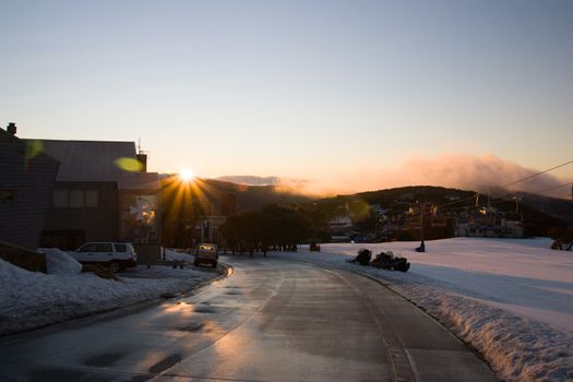 Mt Buller after a snow storm in the Australian Alps in Victoria