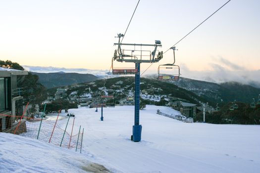 Mt Buller after a snow storm in the Australian Alps in Victoria