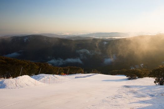 Mt Buller after a snow storm in the Australian Alps in Victoria