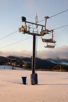 Mt Buller after a snow storm in the Australian Alps in Victoria