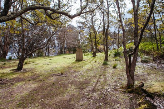 Port Arthur, Australia - September 21 2009: Isle of the Dead Cemetery at Port Arthur in Tasmania, Australia