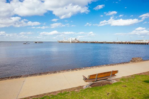 The Geelong waterfront on a hot summer's evening in Victoria, Australia
